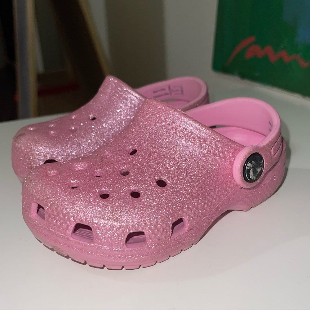 CROCS Kids Sparkly Pink Sandals
